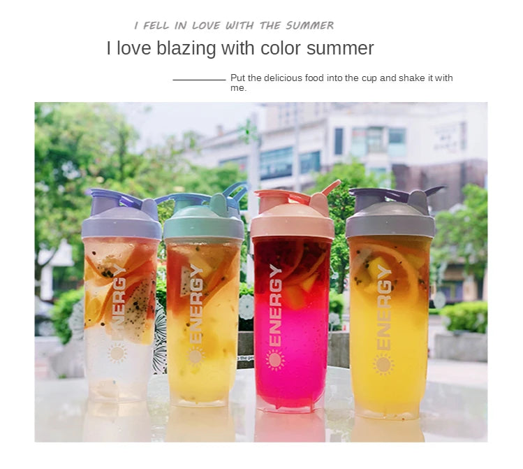 500/700MLSports Water Bottle Protein Shaker Outdoor Travel Portable JuiceCup With Powder Case Coffee Mugs Leak Proof DrinkBottle