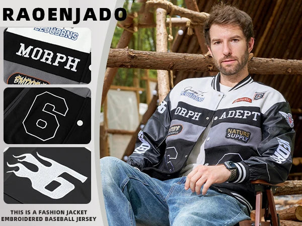 Men's Colorblock Bomber Jacket,Drop Shoulder Design,Casual Long Sleeve,Zipper Pocket,Fall & Winter Fashion Outerwear