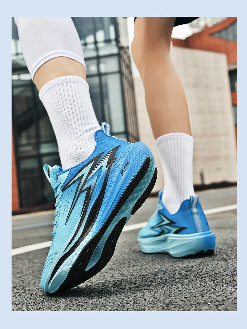 Full-Length Carbon Plate Running Shoes for Boys and Girls, New Breathable Non-Slip Men's Running Shoes, Marathon Racing Shoes