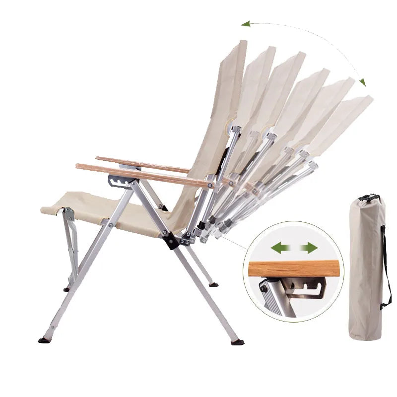 Lohascamping 5-speed Angle Adjustable Backrest Camping Chair aluminum alloy folding Relax chair outdoor lounge Bench Chair