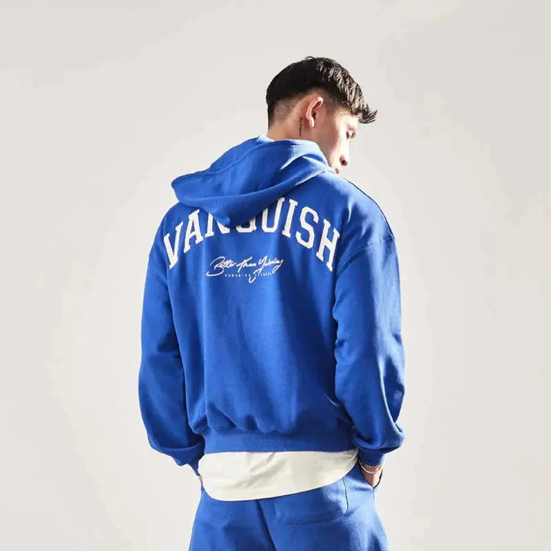 Men's Hoodie Men Clothing OVERSIZED PULLOVER HOODIE Gym Running Training Cotton Round Neck Long Sleeve loose coat Sportswear باور أب | Power Up