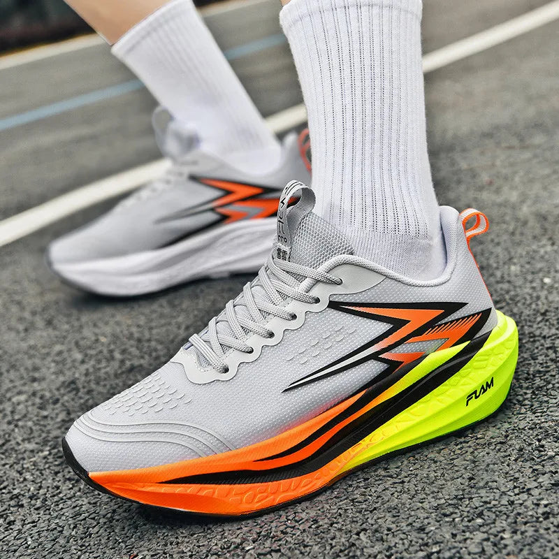 Full-Length Carbon Plate Running Shoes for Boys and Girls, New Breathable Non-Slip Men's Running Shoes, Marathon Racing Shoes