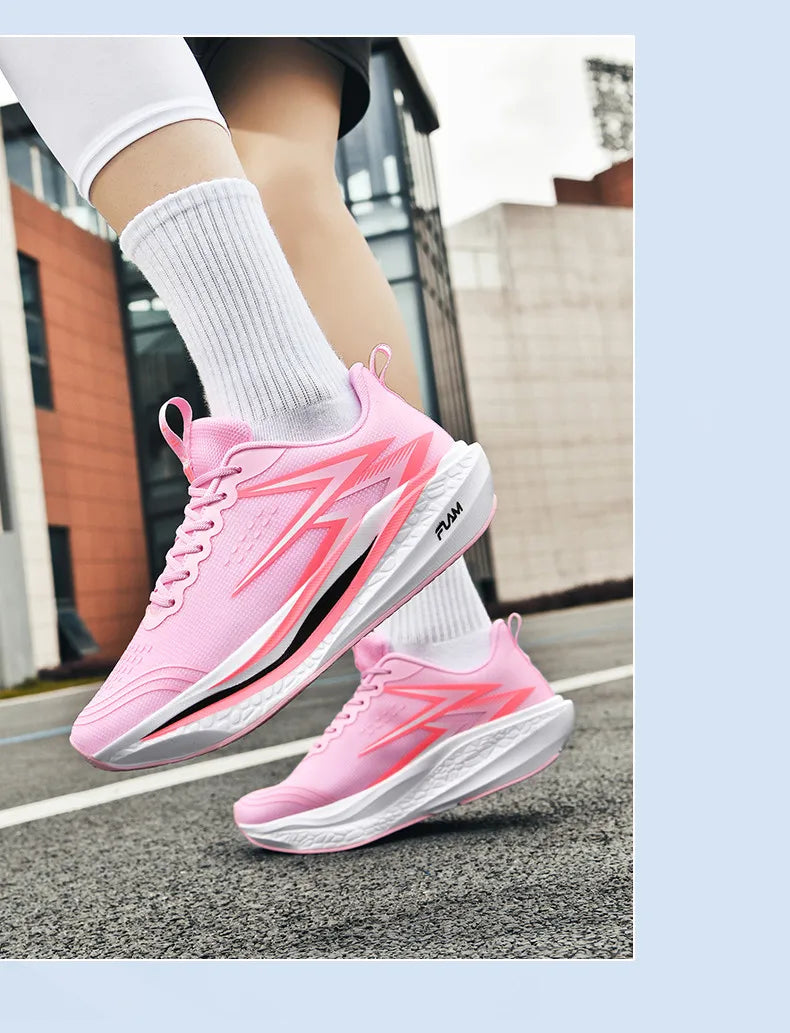 Full-Length Carbon Plate Running Shoes for Boys and Girls, New Breathable Non-Slip Men's Running Shoes, Marathon Racing Shoes