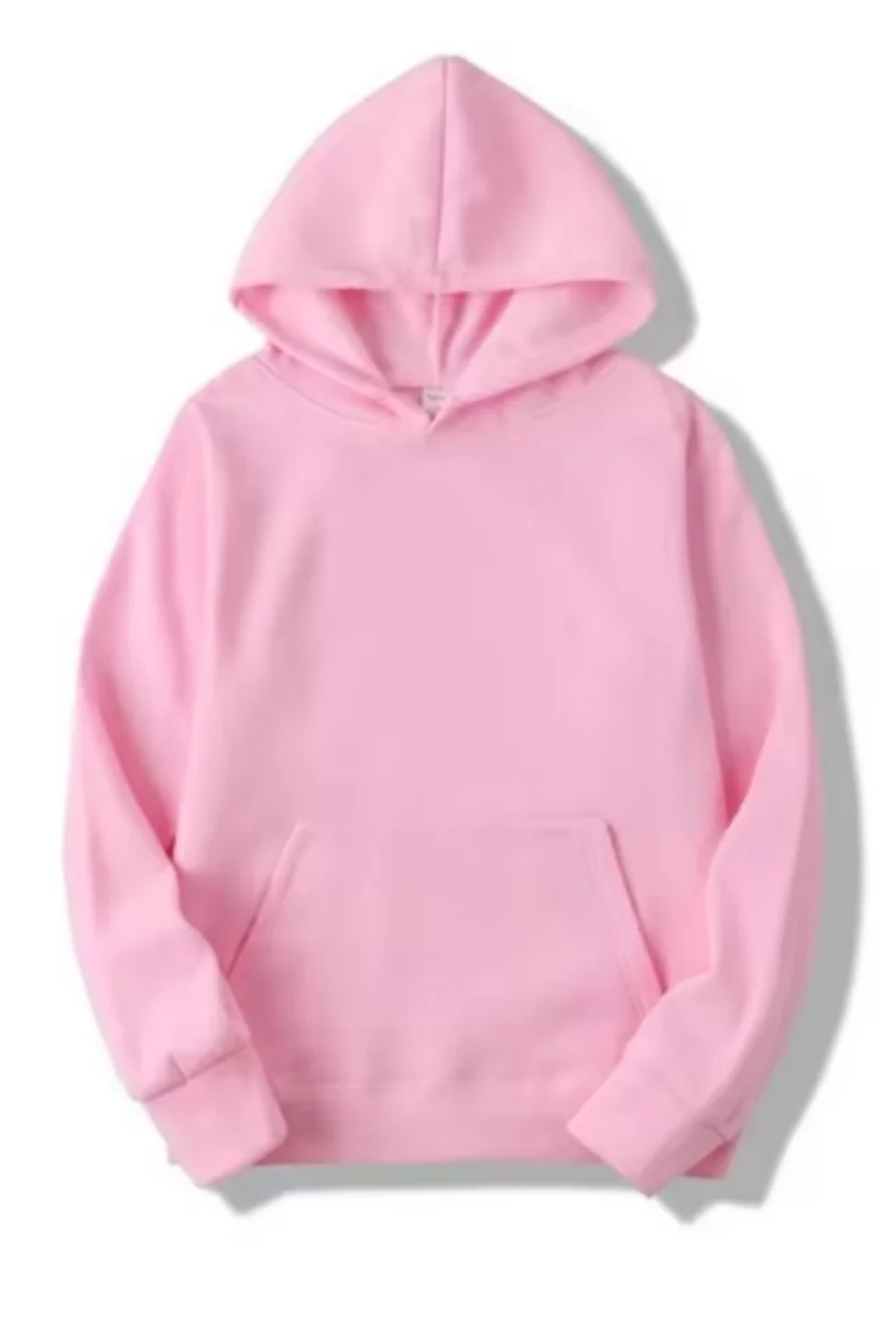 2025 Men's Solid Color Hooded Sweaters Men's Warm Wool Sweater Fashionable Street Clothing Loose  Breathable Jersey Brand Hooded