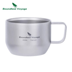 Boundless Voyage Titanium Double Wall Mug Metal Coffee Tea Cup Mini Espresso Cup Ultralight Durable Portable Drinkware Ti3086D