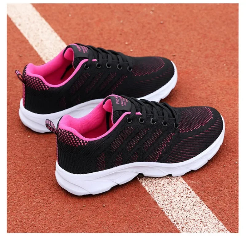 Black Non Slip Women's Shoes Fashion Lightweight Running Sneakers Breathable Casual Travel Shoes Comfortable Work Shoes for Work