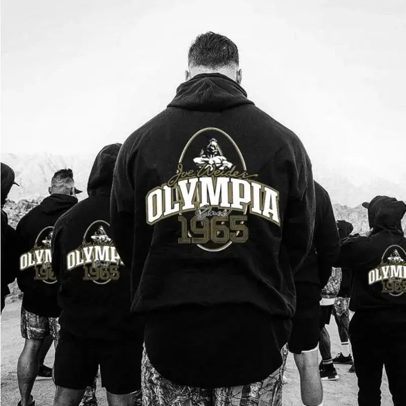 OLYMPIA Autumn and winter New Orsay Commemorative Fitness Hooded Sweatshirt Trend Olympia Casual Running Sports Tops باور أب | Power Up