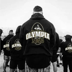 OLYMPIA Autumn and winter New Orsay Commemorative Fitness Hooded Sweatshirt Trend Olympia Casual Running Sports Tops باور أب | Power Up