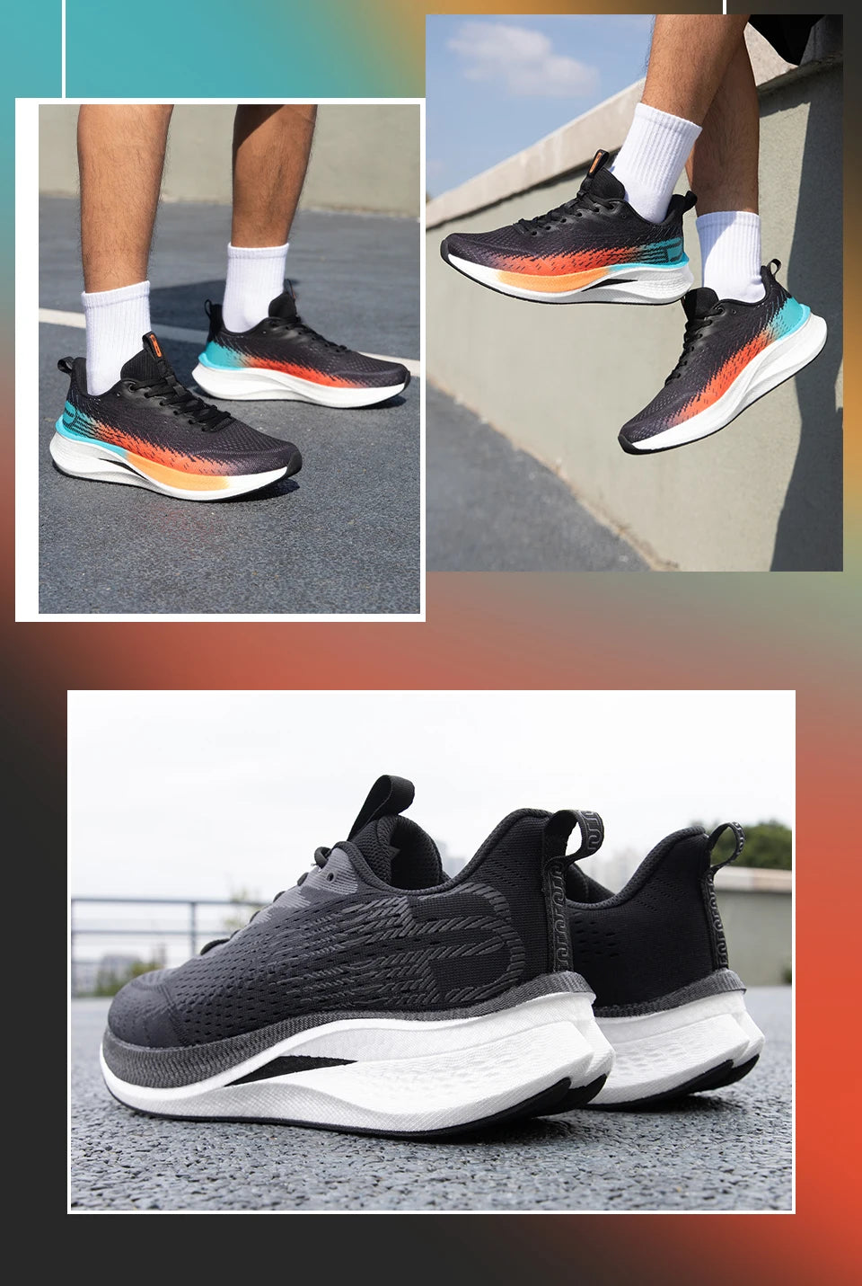 Baasploa Men Jogging Sports Shoes Carbon Plate Professional Cushioning Sneakers Male Outdoor Breathable Non Slip Running Shoes