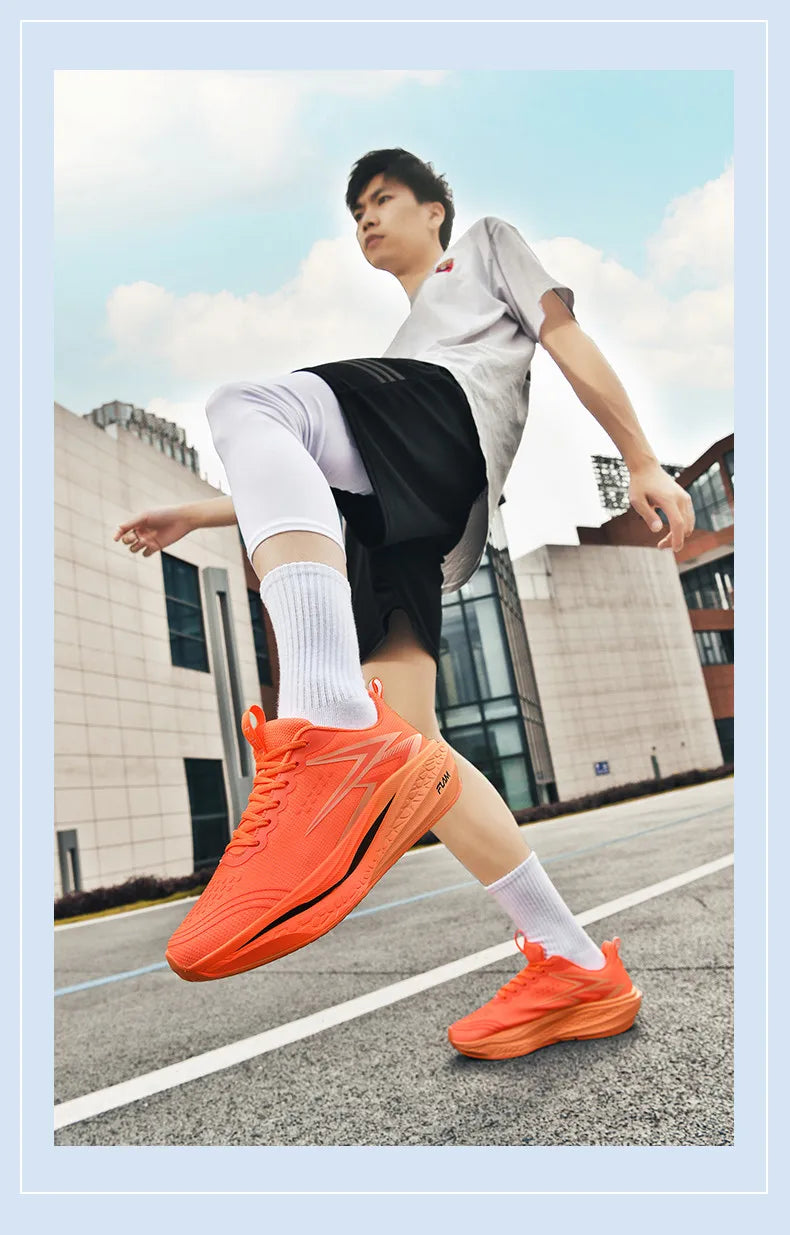 Full-Length Carbon Plate Running Shoes for Boys and Girls, New Breathable Non-Slip Men's Running Shoes, Marathon Racing Shoes