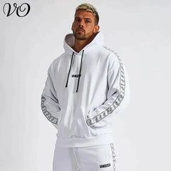 Men Oversized Pullover Hoodie Cotton Round Neck Embroidered Coat Gym Sports Fitness Sportswear Gym Running Training Loose Hoodie باور أب | Power Up