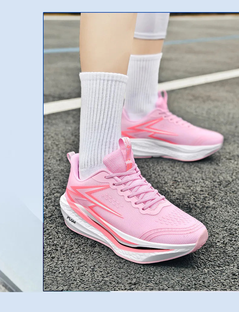 Full-Length Carbon Plate Running Shoes for Boys and Girls, New Breathable Non-Slip Men's Running Shoes, Marathon Racing Shoes