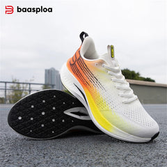 Baasploa Men Jogging Sports Shoes Carbon Plate Professional Cushioning Sneakers Male Outdoor Breathable Non Slip Running Shoes