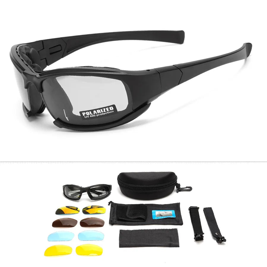 Military Goggles for Men Polarized Sunglasses Smoke Lens Airsoft Shooting Glasses Bullet-Proof Motorcycle Cycling Protection