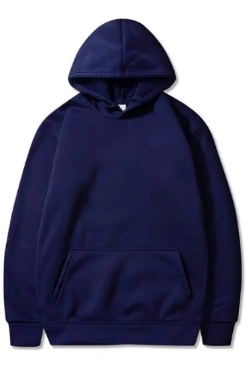 2025 Men's Solid Color Hooded Sweaters Men's Warm Wool Sweater Fashionable Street Clothing Loose  Breathable Jersey Brand Hooded