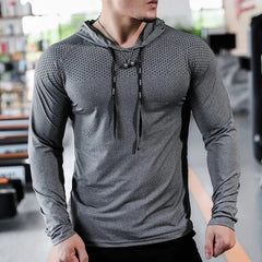 Mens Fitness Tracksuit Running Sport Hoodie Gym Joggers Hooded Outdoor Workout Athletic Clothing Muscle Training Sweatshirt Tops باور أب | Power Up