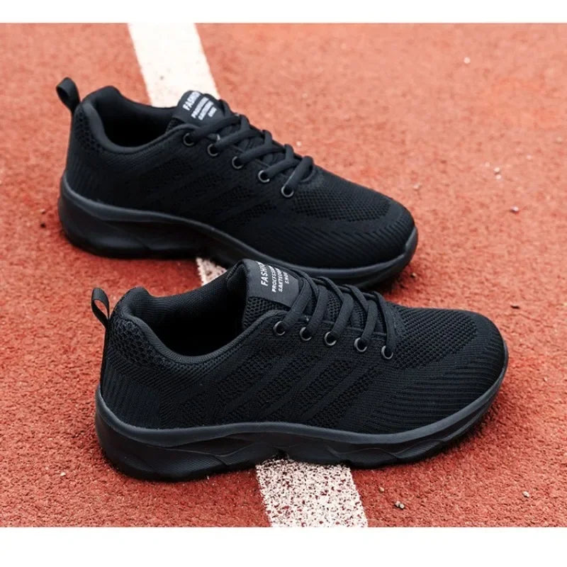 Black Non Slip Women's Shoes Fashion Lightweight Running Sneakers Breathable Casual Travel Shoes Comfortable Work Shoes for Work