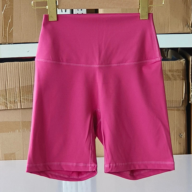 Women Sports Shorts High Waist Yoga Shorts Slim Fit Butt Lift Gym Running High Elastic Nylon Shorts