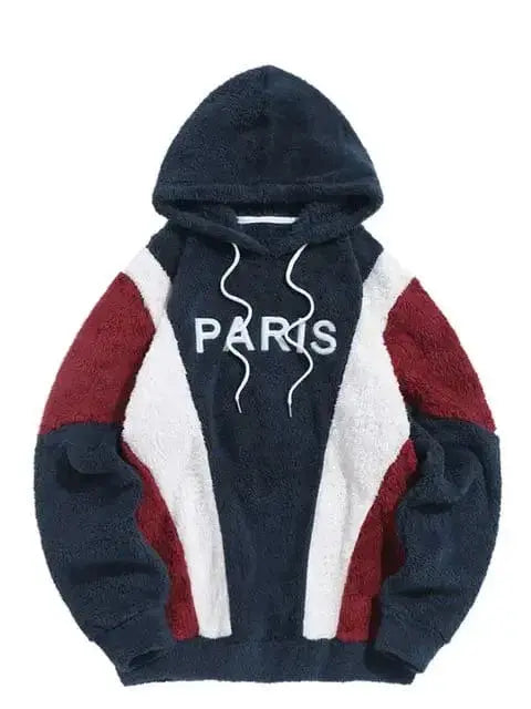 Paris Color-Blocked Fleece Hoodie Modavivo