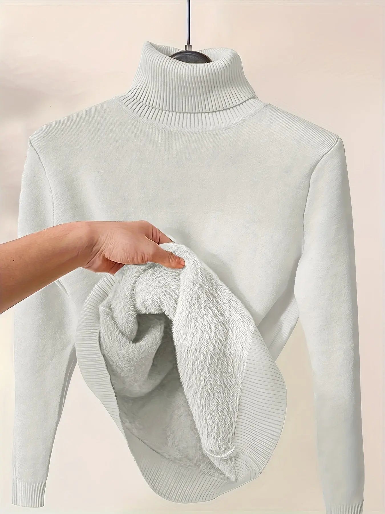 Knitted Sherpa-lined Pullover Sweater Modavivo