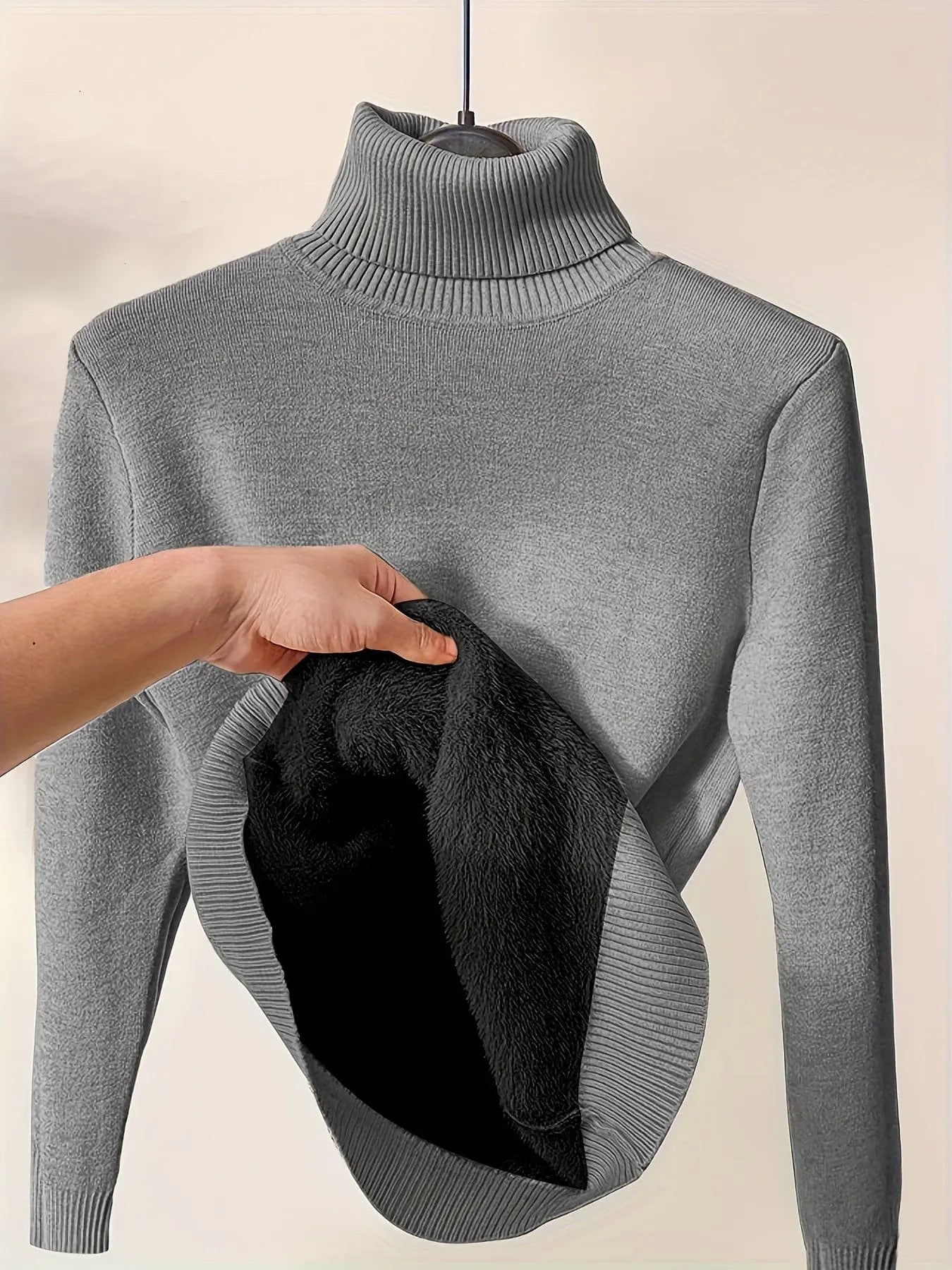 Knitted Sherpa-lined Pullover Sweater Modavivo