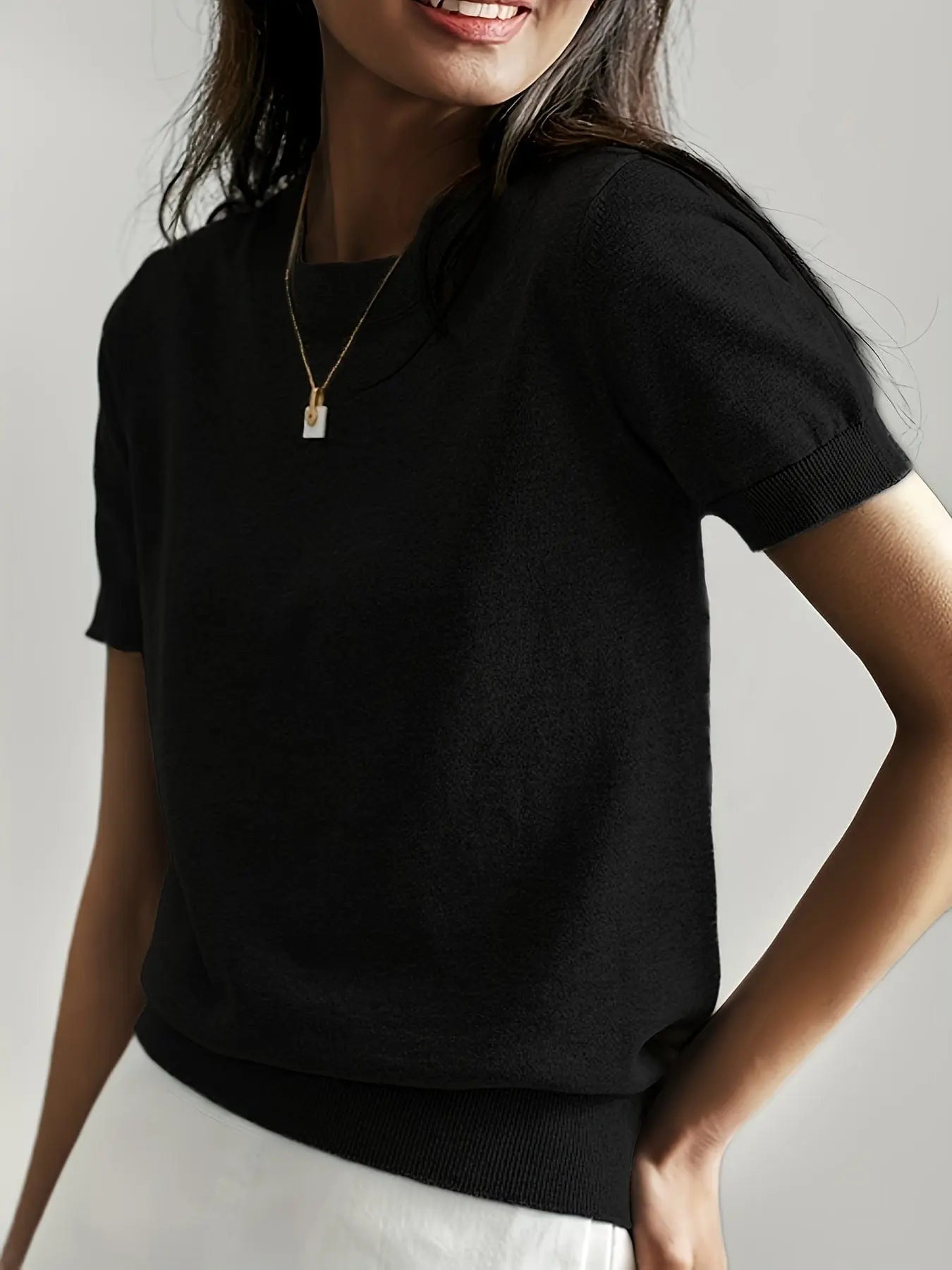 CLOUDTEK™ Knitted Short-Sleeve Sweater Modavivo