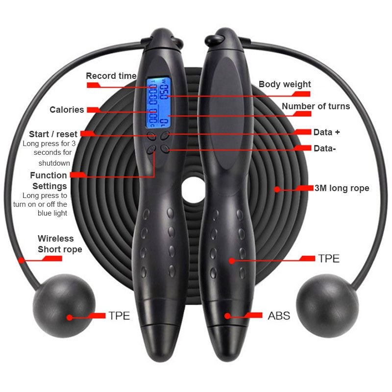 Electronic Counting Skipping Rope (3m) Flamin' Fitness